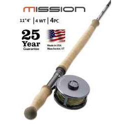 MISSION TWO-HANDED, 4-WEIGHT 11"4' FLY ROD